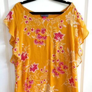 Vince Camuto Gold Floral Blouse